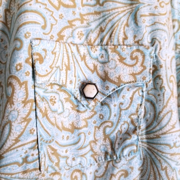 Rough Stock Women's XXL Western Pearl Snap Shirt Paisley Print Long Sleeve - Picture 8 of 13